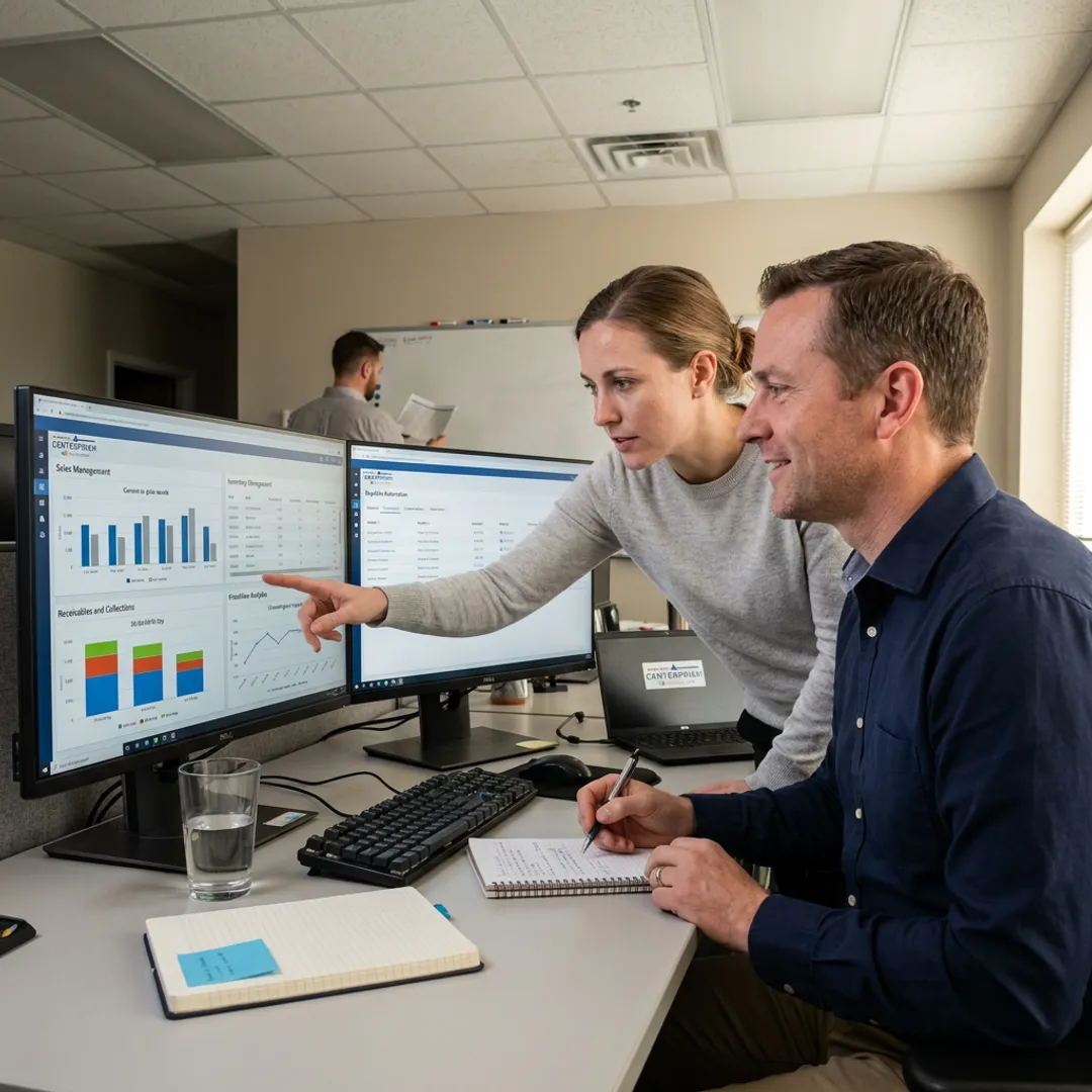 ERP software dashboards for sales and operations