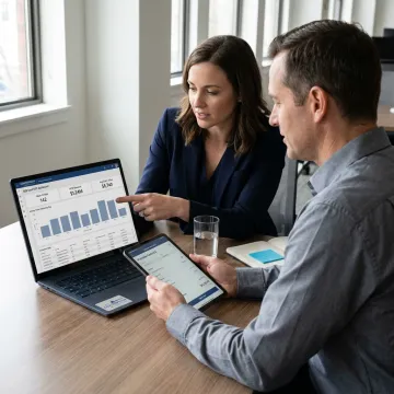 Distributor sales team using mobile ERP software