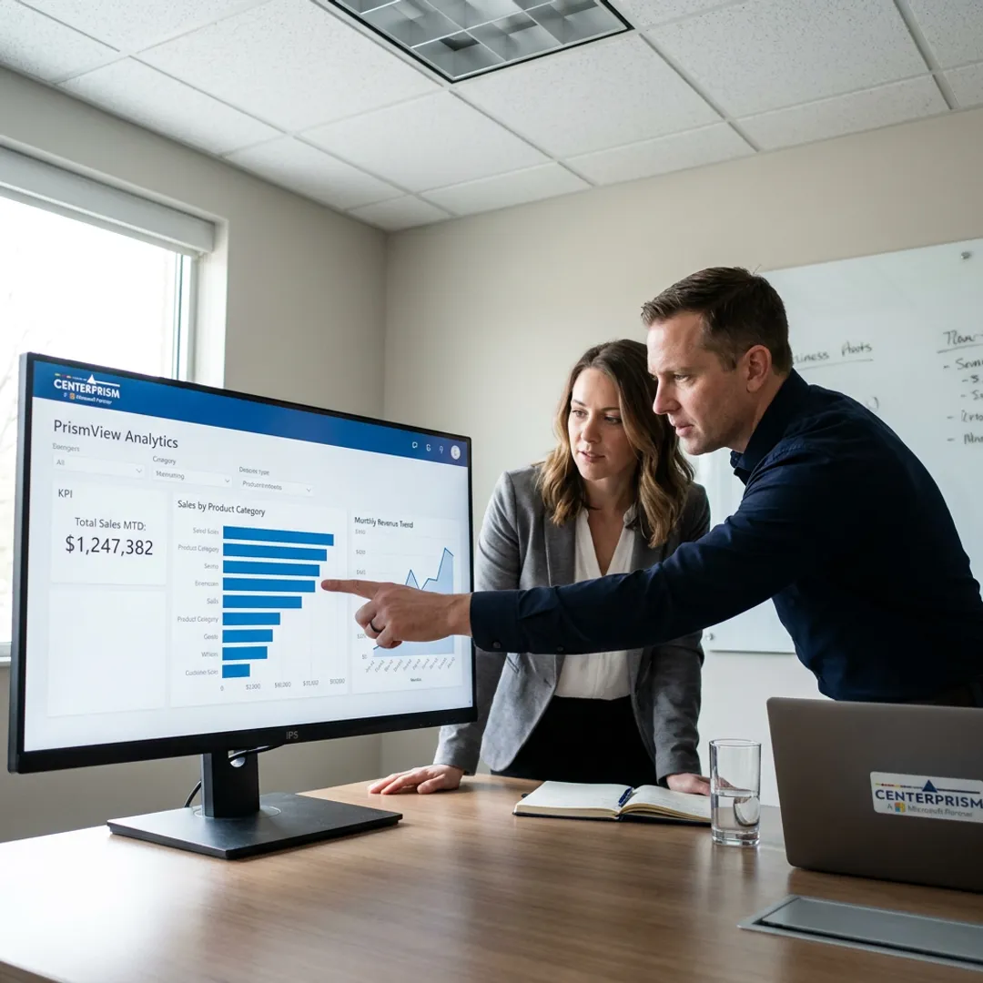 ERP consultant presenting cloud software demo
