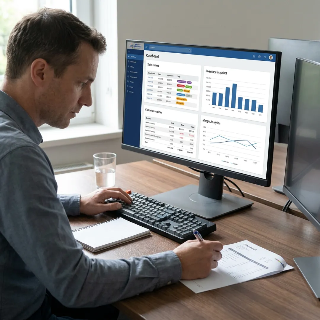ERP sales dashboard for electrical distribution orders