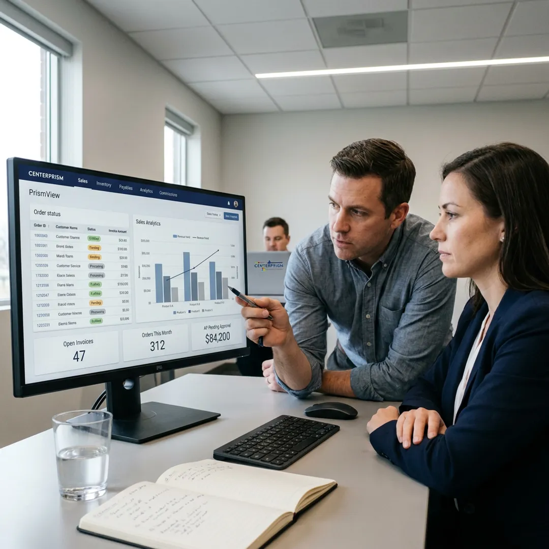 ERP dashboard for automated order management