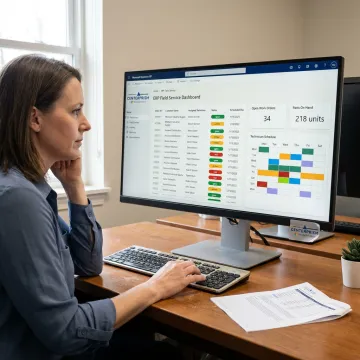 ERP field service workflow dashboard