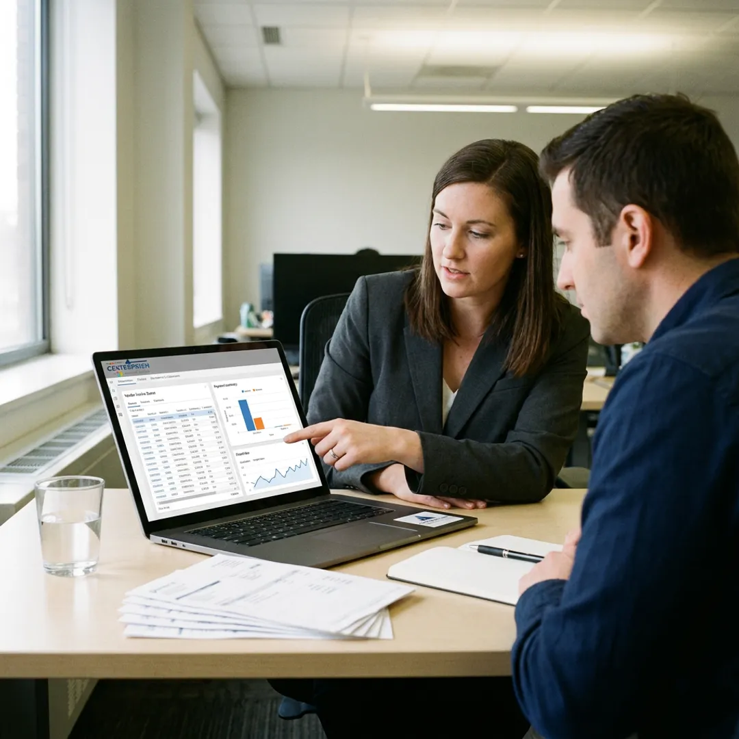 Finance team reviewing automated accounts payable workflow