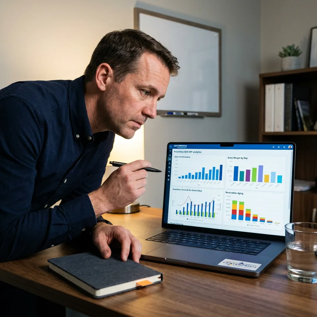Distributor analytics dashboard on desktop screen