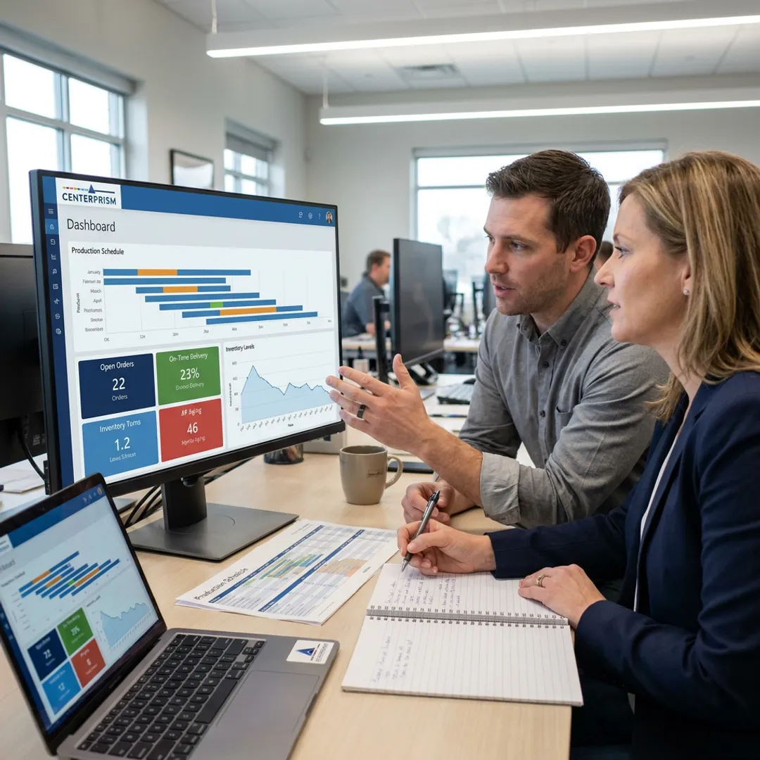 Manufacturing ERP dashboard review