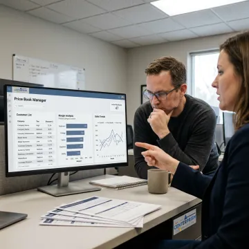 Digital price book software dashboard