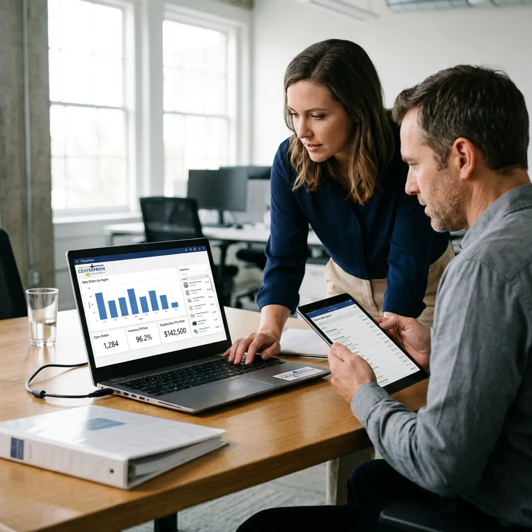 Mobile ERP dashboard used by operations team