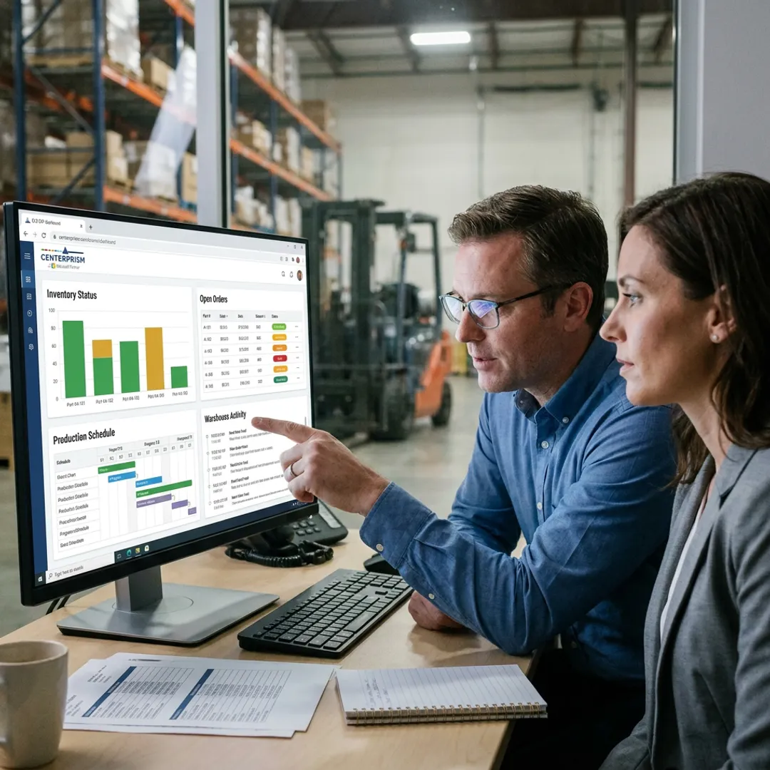 ERP dashboard for manufacturing inventory management
