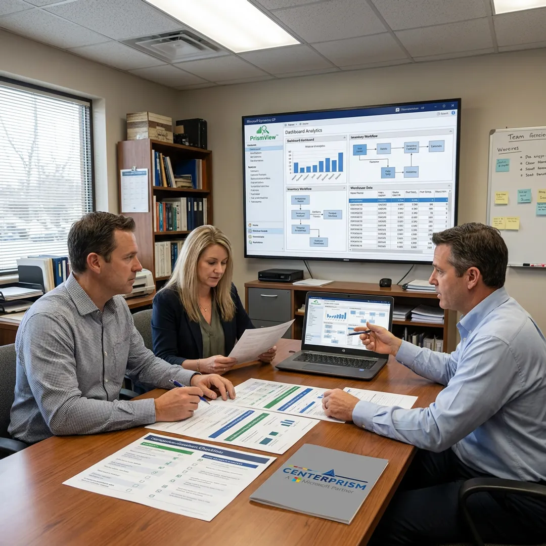 ERP comparison checklist on a business workstation