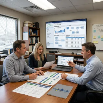 ERP comparison checklist on a business workstation