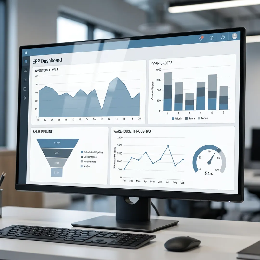 ERP dashboard for distribution operations