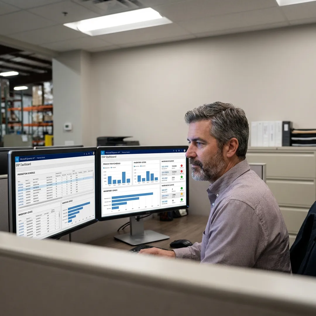 Manufacturing operations dashboard on workstation