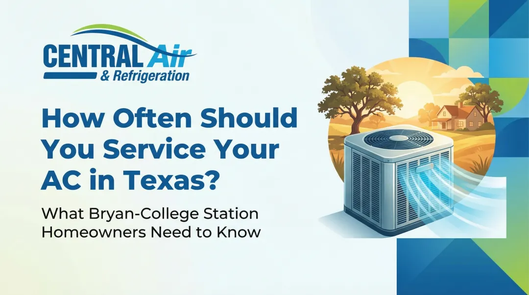 Cover image for How Often Should You Service Your AC in Texas? What Bryan-College Station Homeowners Need to Know