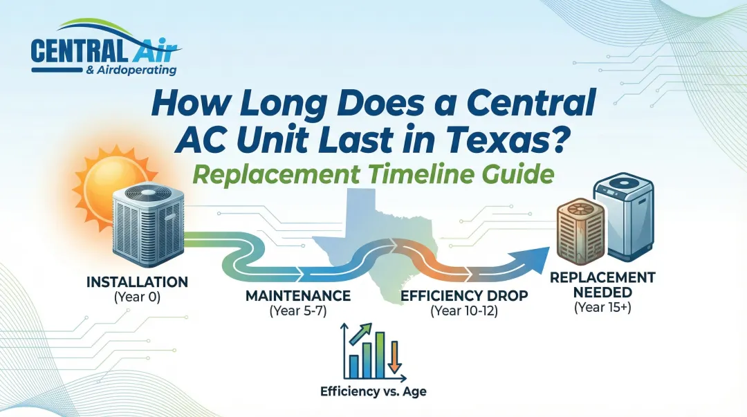 Cover image for How Long Does a Central AC Unit Last in Texas? Replacement Timeline Guide