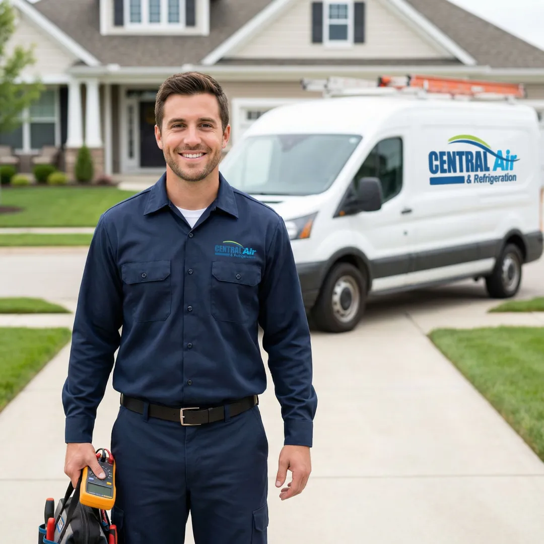 Emergency HVAC technician responding to urgent heating and cooling system failure