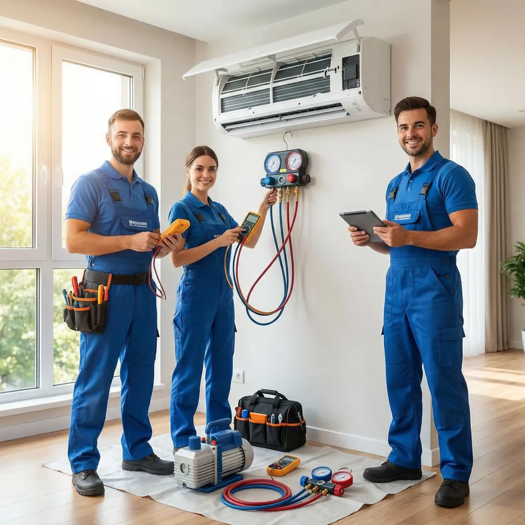 Step-by-step professional AC installation process from consultation to completion