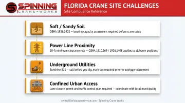 Four Florida-specific crane site condition challenges and OSHA compliance requirements