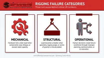Three rigging failure mode categories mechanical structural and operational breakdown