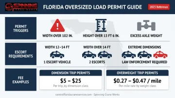 Florida oversized load permit thresholds escort requirements and fee structure chart