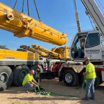Crane operator preparing a heavy lift