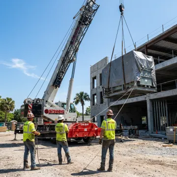 High lift crane operating in Florida
