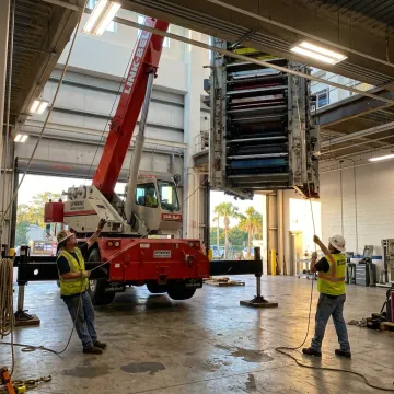 Industrial crane lifting equipment in Florida