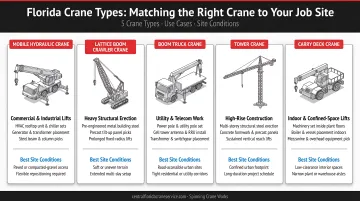 Five Florida crane types matched to construction use cases and site conditions