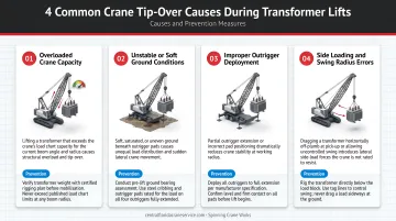 Four common crane tip-over causes during transformer lifts with prevention measures