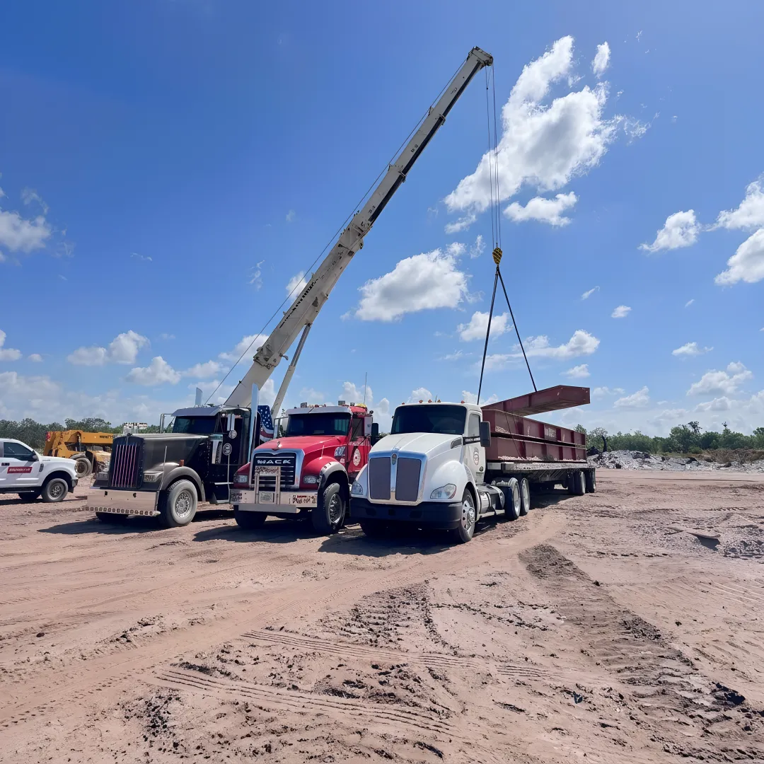 Crane removing a storm-damaged tree in Florida