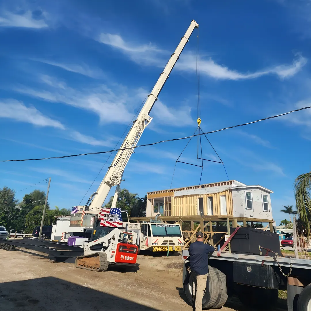 Crane crew rigging industrial equipment