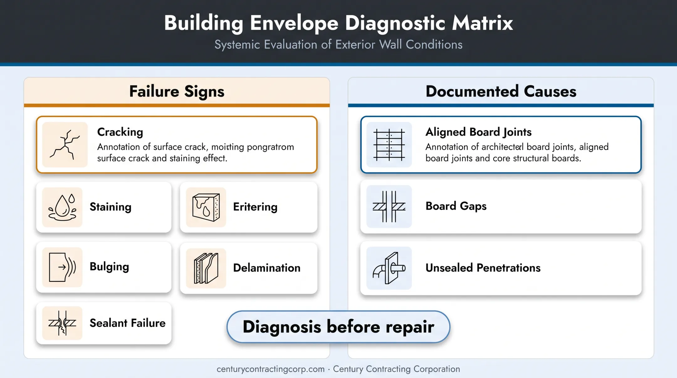 Stucco and EIFS failure signs with documented moisture causes