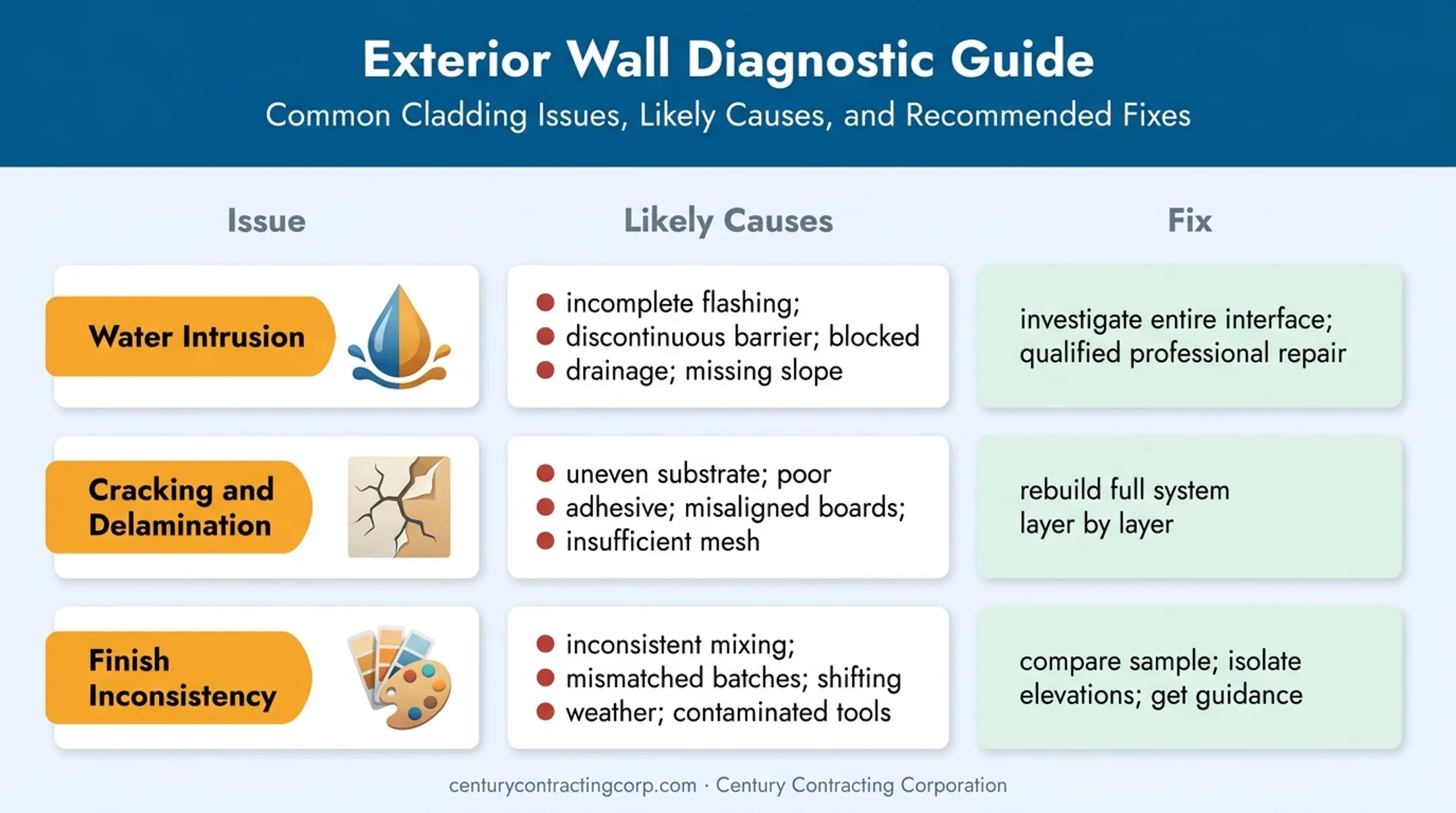 Three common EIFS installation problems, causes, and corrective actions