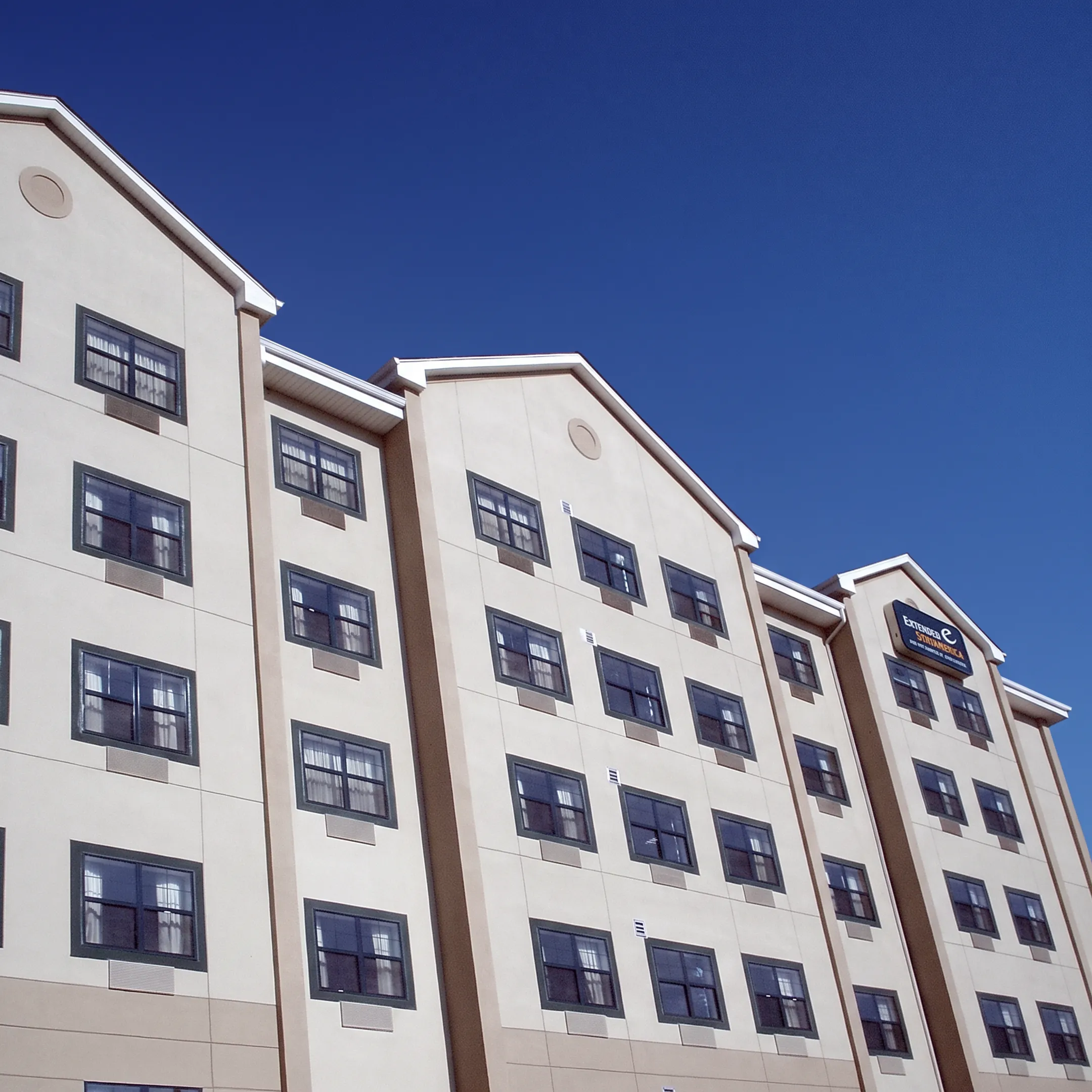 Finished color coat on a commercial stucco exterior