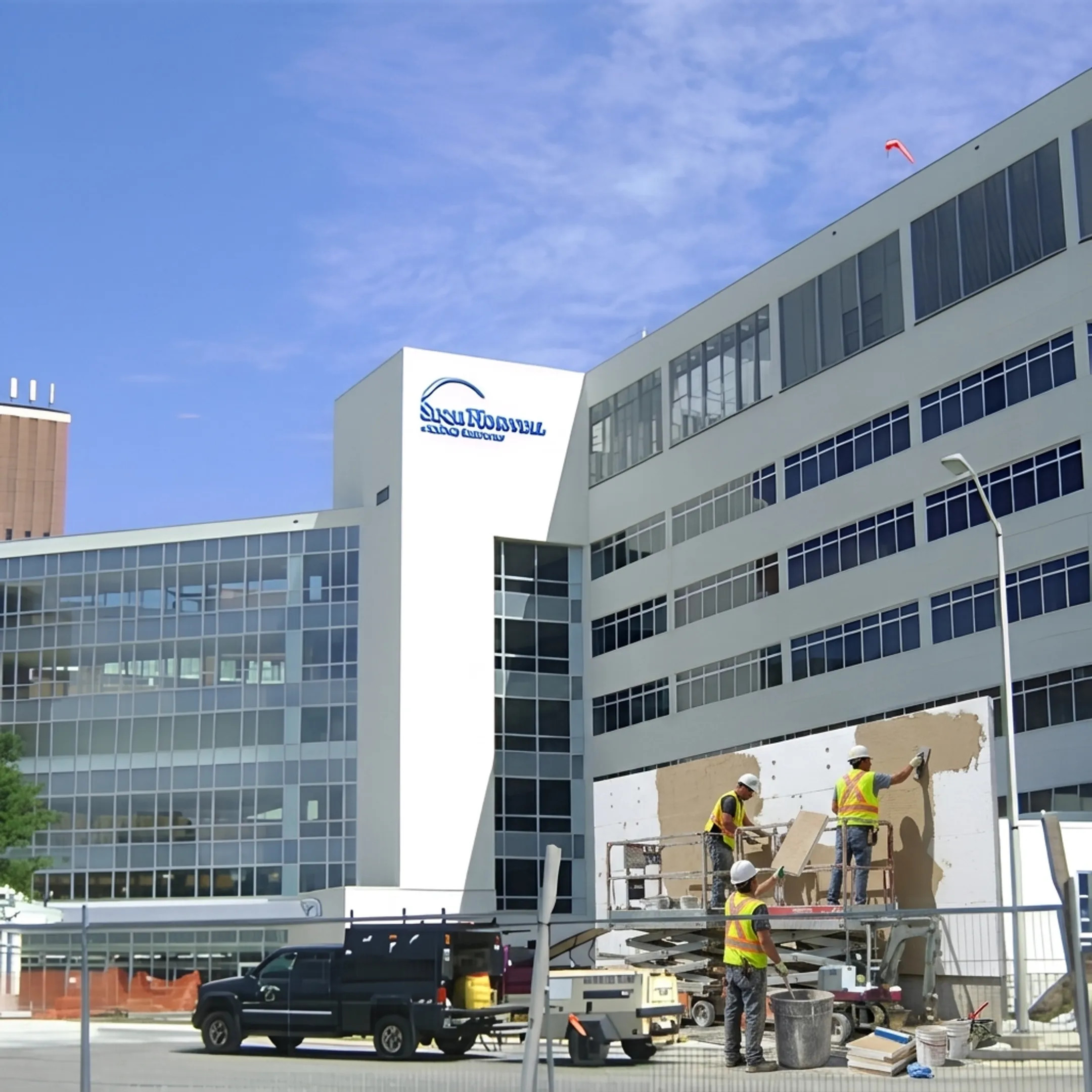 Commercial EIFS installation on a Washington DC building