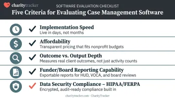 Five criteria checklist for evaluating nonprofit program evaluation software