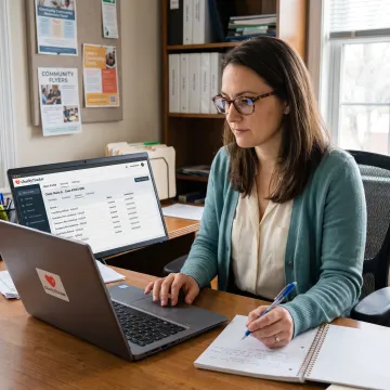 Care coordinator reviewing an IDD client record