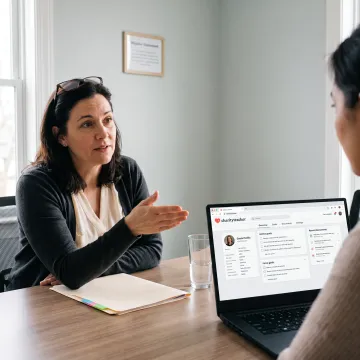 Case manager using IDD care management software