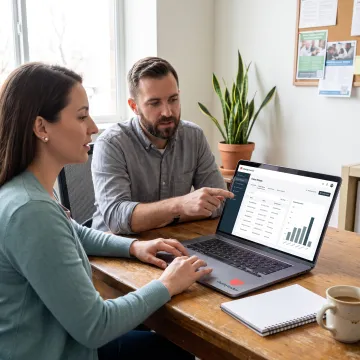 Care coordinator reviewing a client care plan