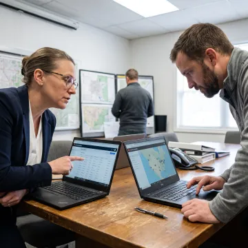 Emergency management team coordinating response data