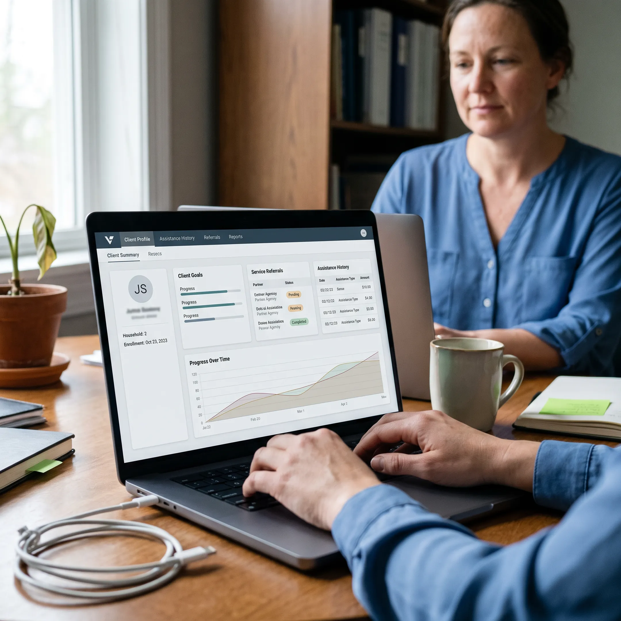 Veteran case management dashboard showing goals and referrals