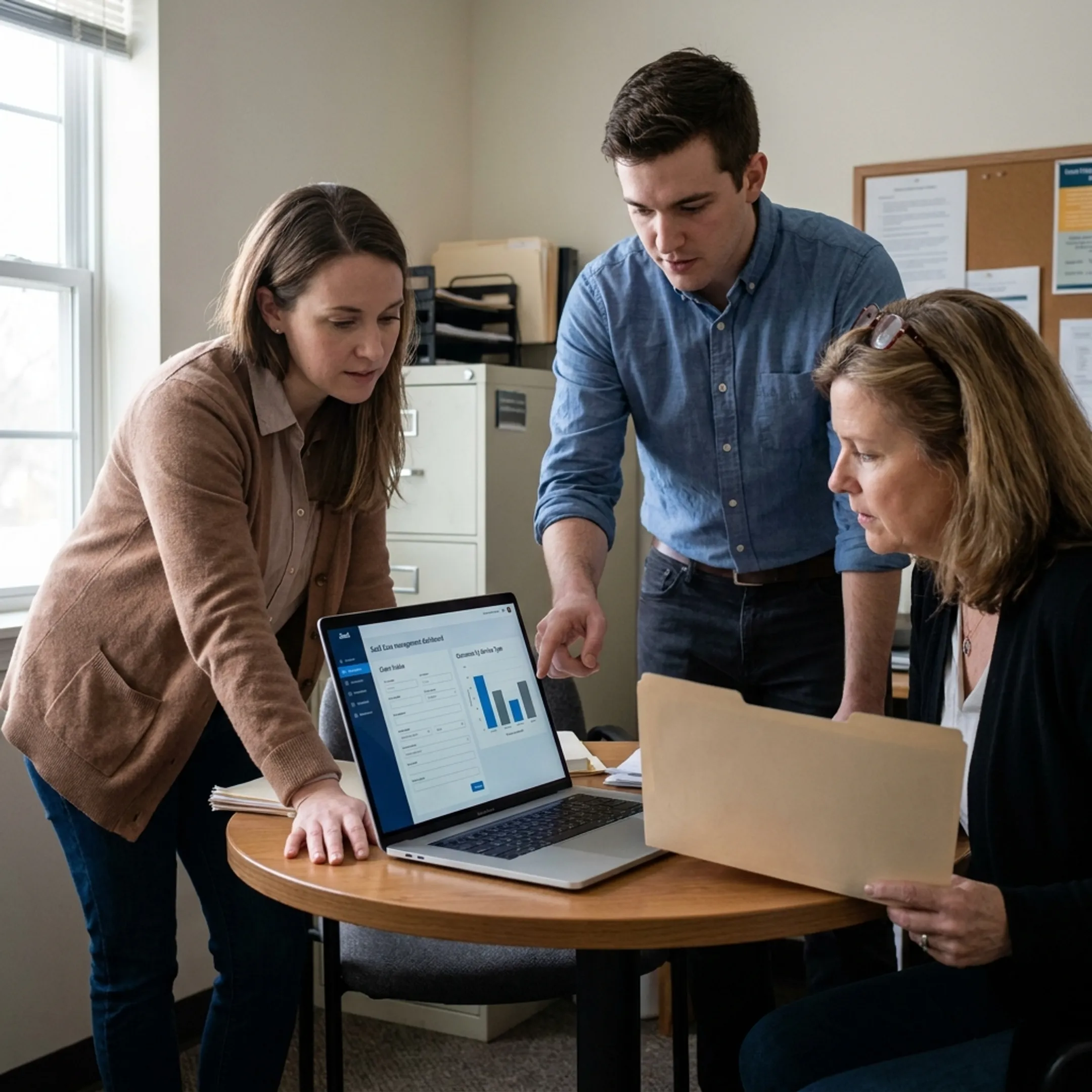 Nonprofit team coordinating client services through CRM