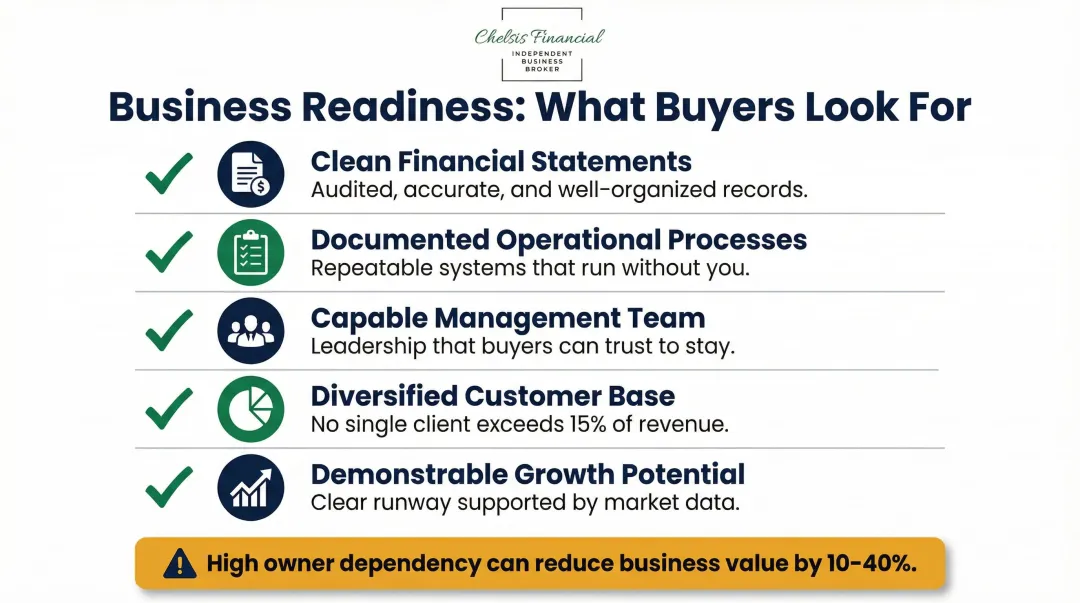 Five key business readiness drivers that increase ownership transition value