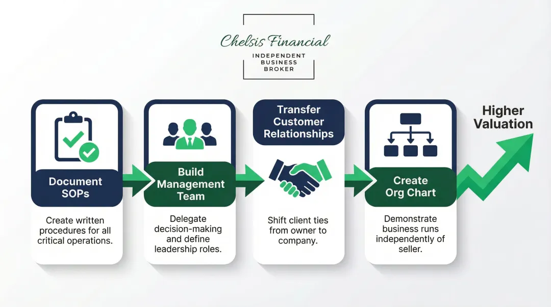 Four-step process to reduce owner dependence and increase business sale value