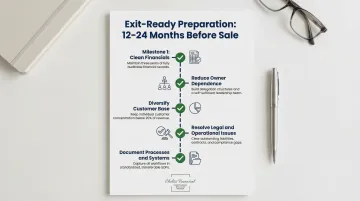 12 to 24 month business sale preparation checklist with five key readiness milestones
