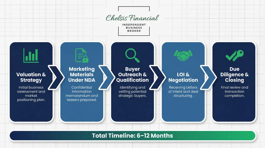 5-step tool and die business sale process from valuation to closing timeline