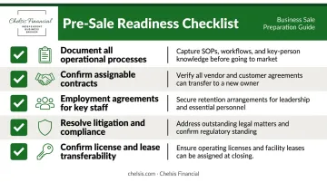 6-step pre-sale business preparation checklist for maximum sale value