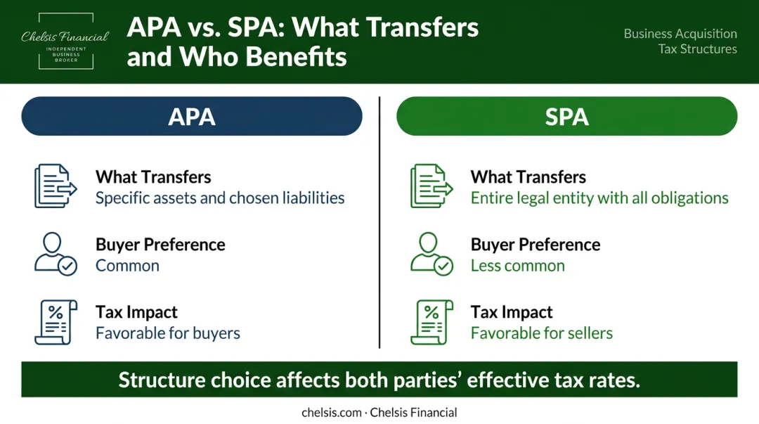 Asset purchase agreement versus stock purchase agreement key differences comparison