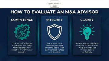 Three-criteria M&amp;A advisor evaluation framework competence integrity and clarity selection guide