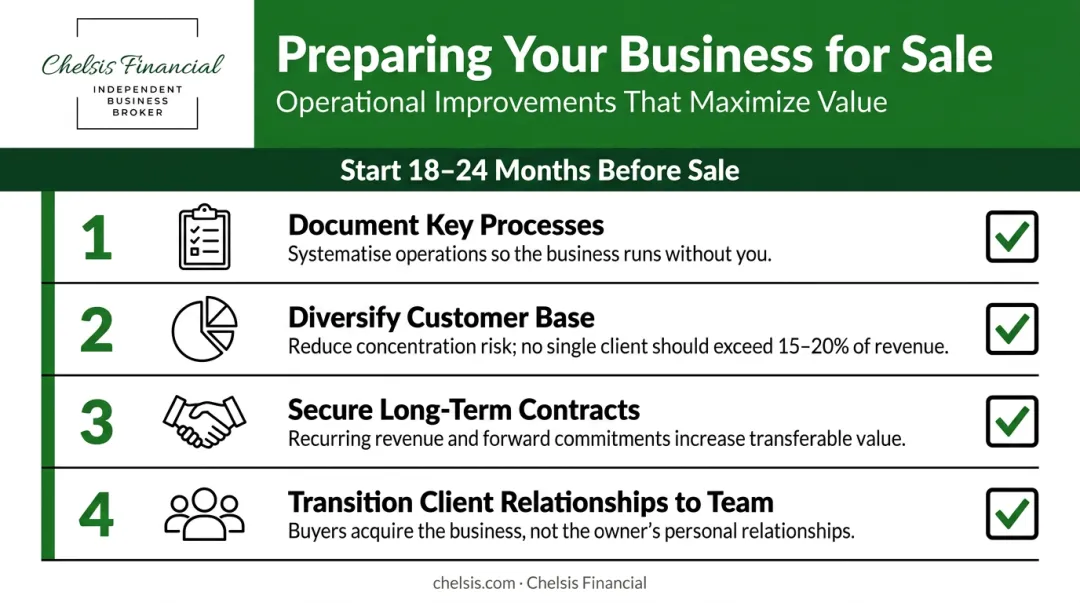 Four-step operational preparation checklist to increase business value before selling