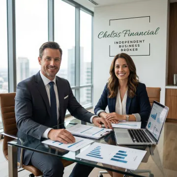 Business sales broker advising a client on selling their company